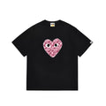 BAPE x PLAY Style Camo Heart Short-Sleeve Tee - Black/Pink