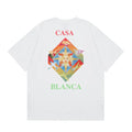 Casablanca Sunburst Diamond Logo T-Shirt - White
