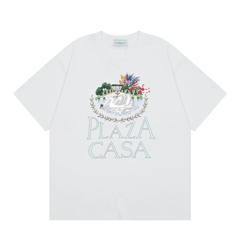 Casablanca Plaza Casa Floral Fountain T-Shirt - White